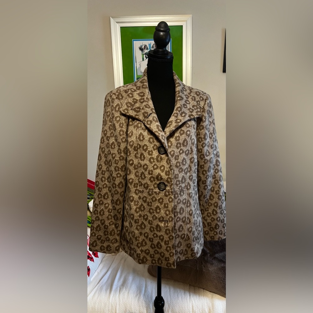 Tribal Animal Print Peacoat size 12